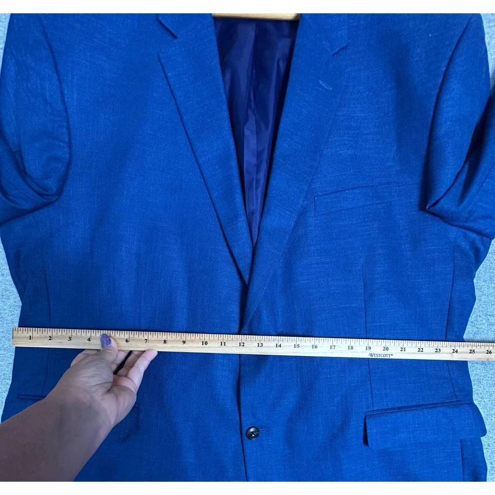 Jos A Bank Blazer Mens 52 Long Blue Comfort Stretch Traditional